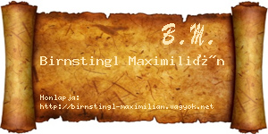 Birnstingl Maximilián névjegykártya